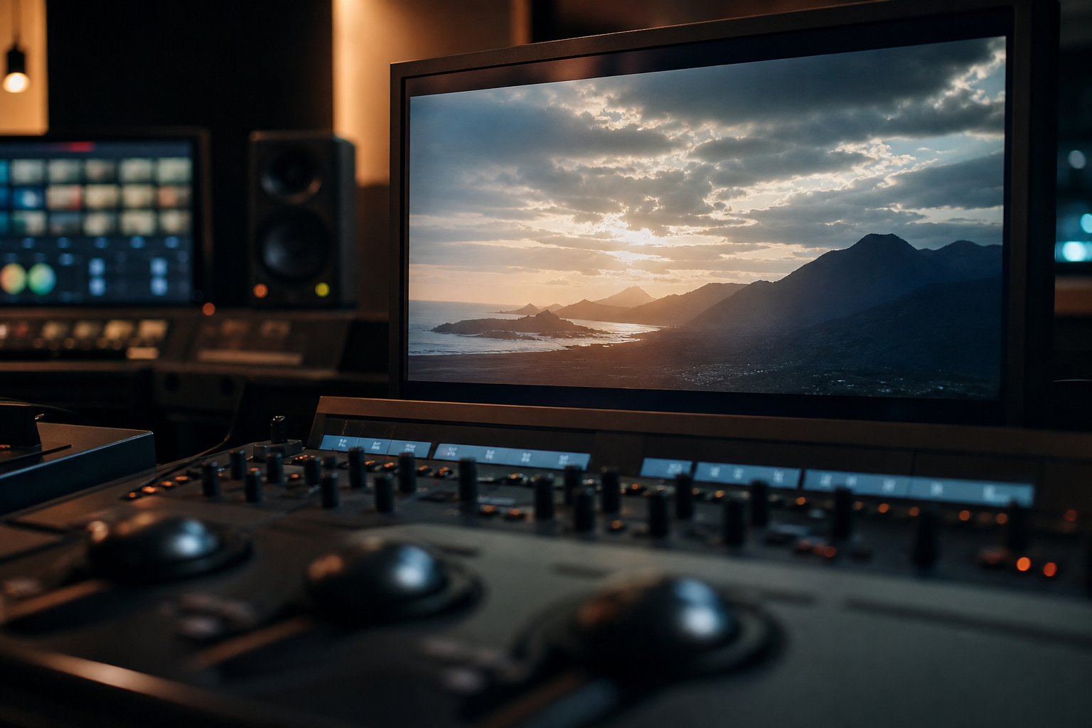 Frame cinematografico con color grading